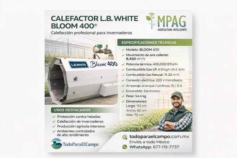 Calefactor a Gas L.B. White Bloom 400 (400,000 BTU/h) — foto 2