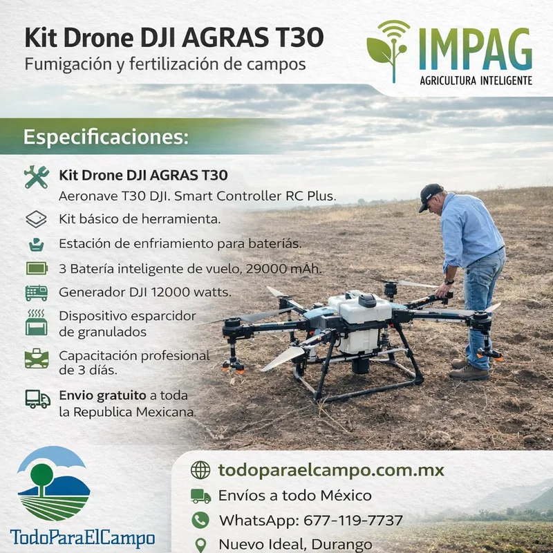 Kit Dron DJI Agras T30 con Esparcidor de Granulados — foto 4
