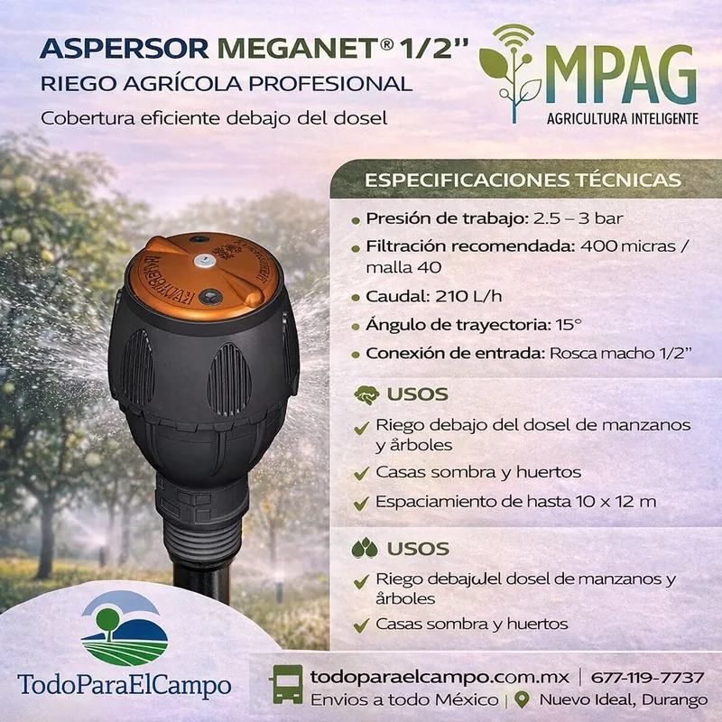 Aspersor MegaNet® de 1/2" para Riego Agrícola (Paquete de 50 Piezas) — foto 2