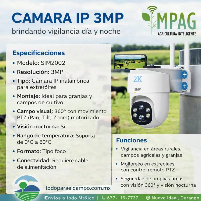 Cámara IP 3MP PTZ 360° para Exteriores (SIM2002) — foto 2