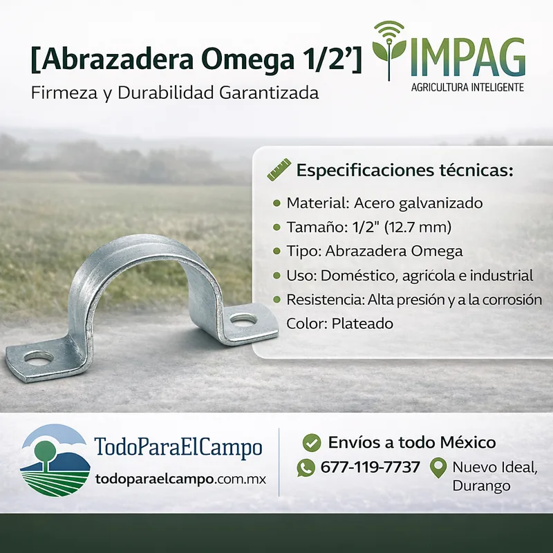 Abrazadera Omega Galvanizada 1/2" — foto 2