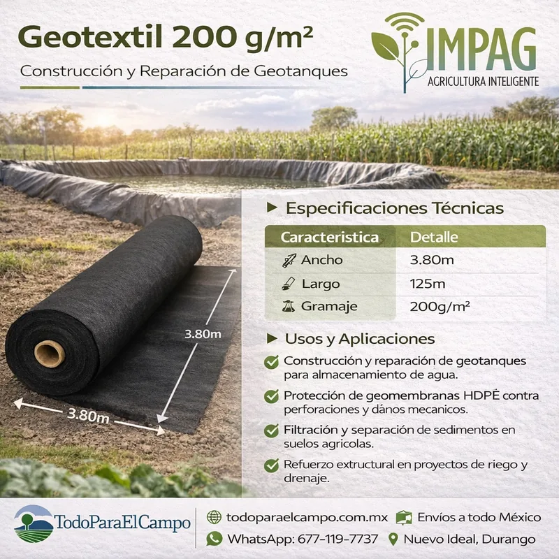 Geotextil 200g/m² – Construcción y Reparación de Geotanques — foto 3