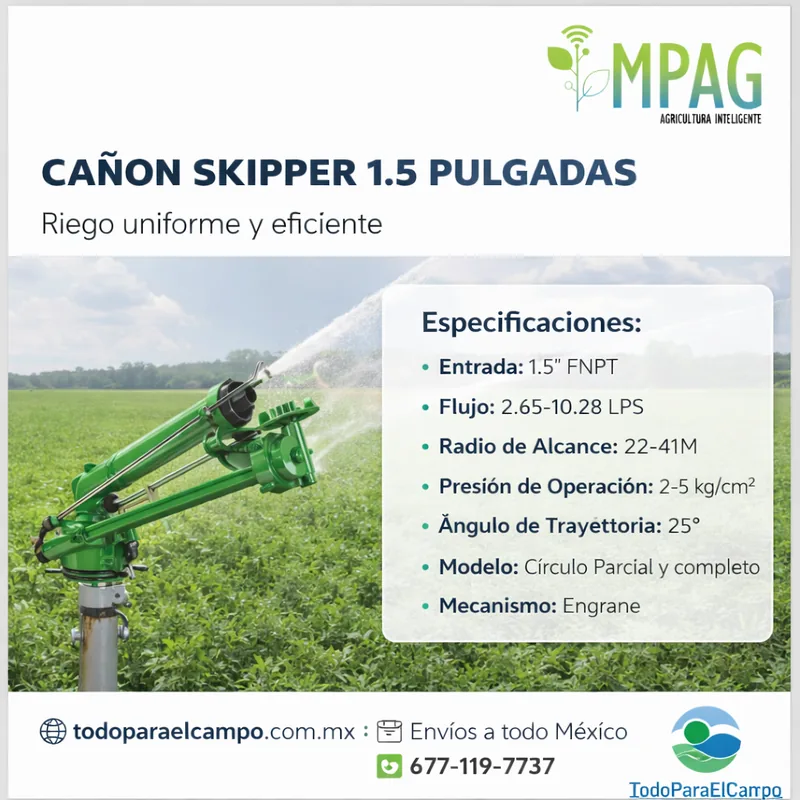 Cañón de Riego Skipper 1.5" Círculo Parcial y Completo — foto 3