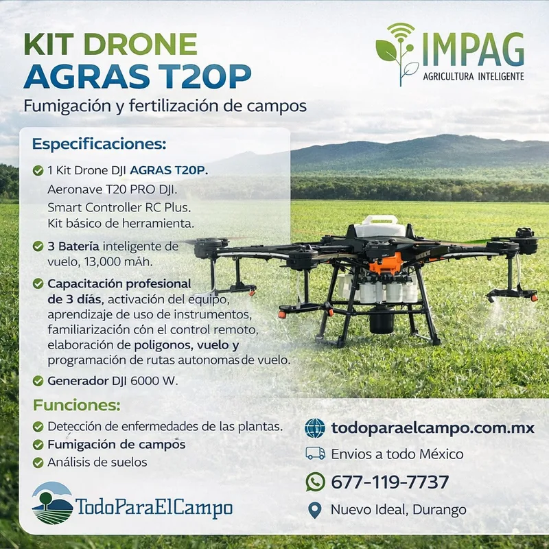 Kit Dron Agrícola DJI Agras T20P con Capacitación — foto 2