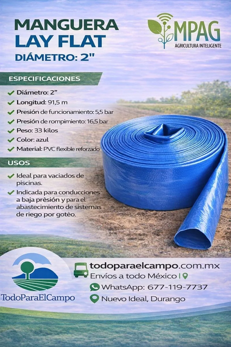 Manguera Lay Flat Wade Rain de 2" (Rollo 91.5 m) — foto 3