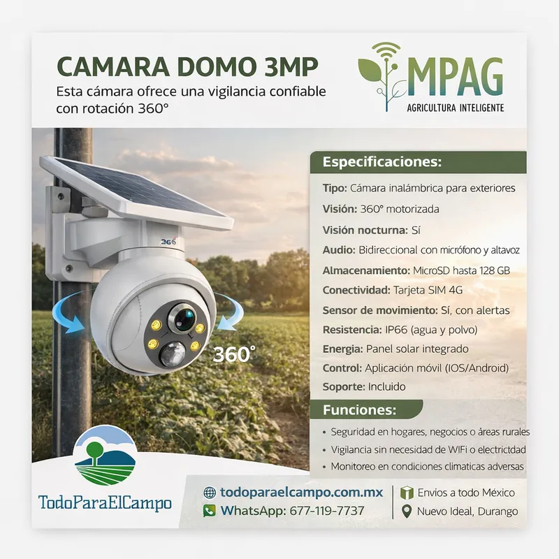 Cámara Domo Solar 3MP con 4G y Visión Nocturna 360° — foto 2